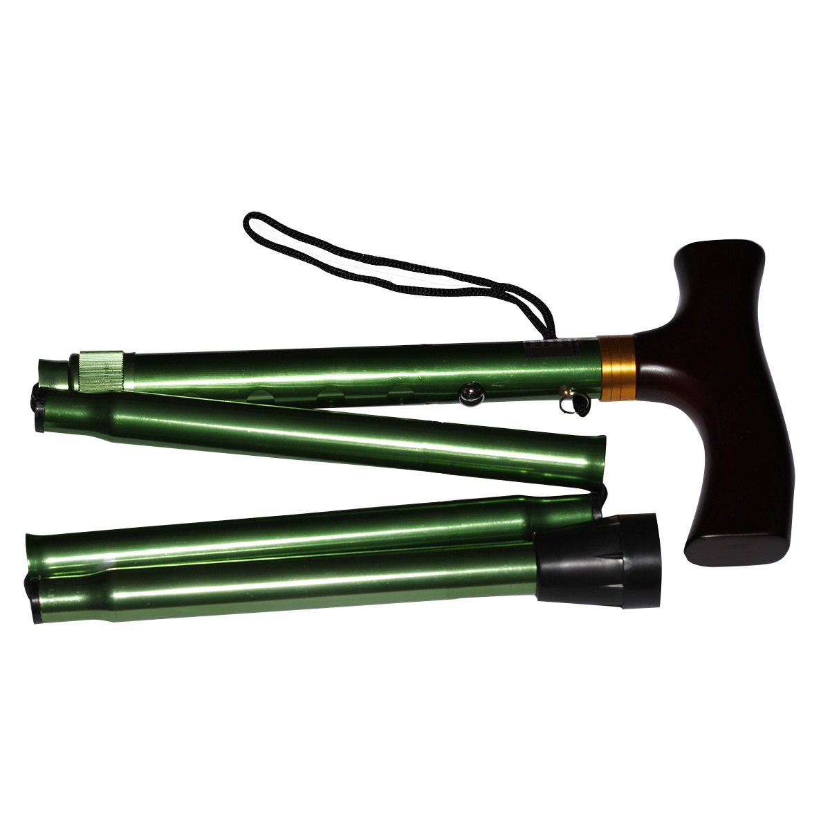 Adjustable Folding Walking Stick Emerald Green