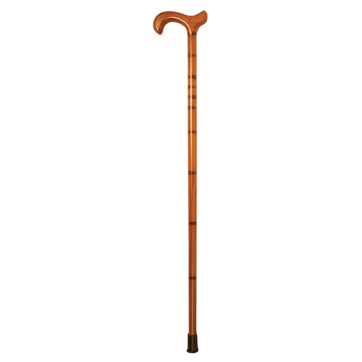 Derby Handle Wooden Stick with Bamboo Design